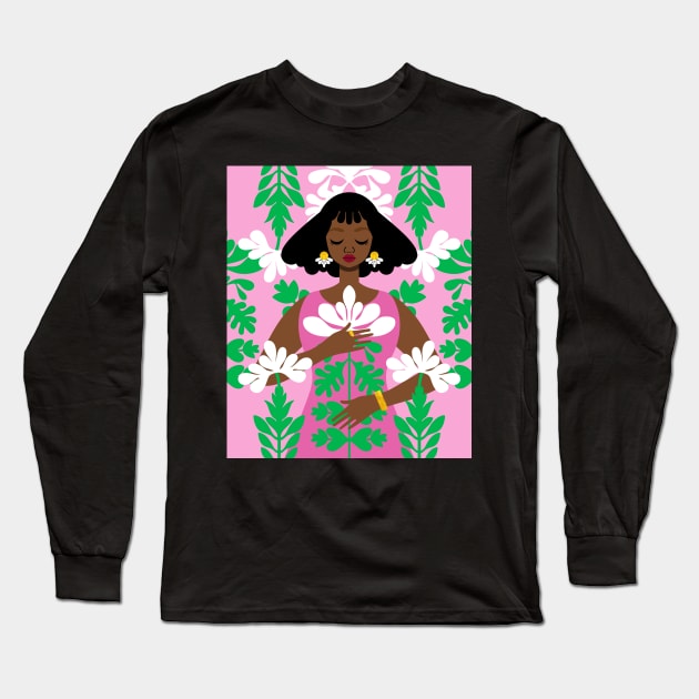 Nouveau Pink Long Sleeve T-Shirt by tabithabianca